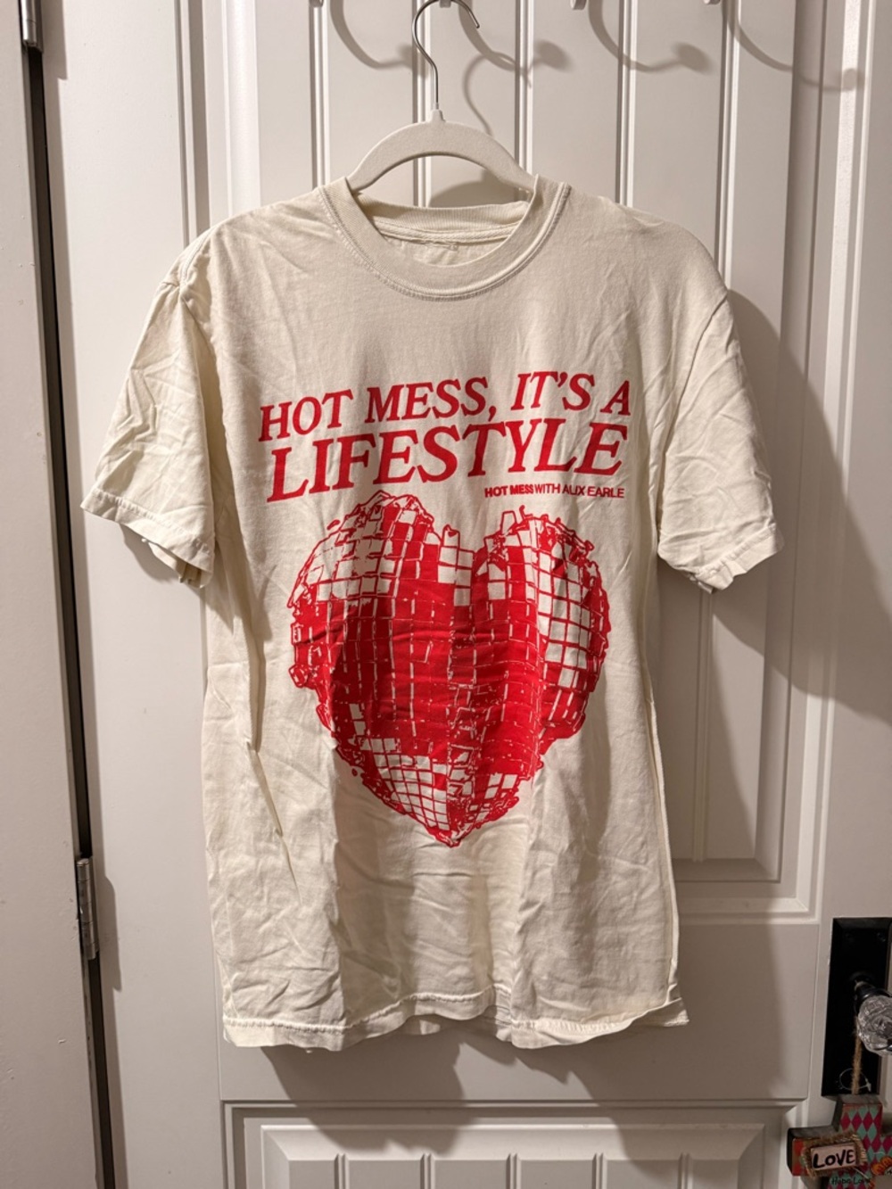 Graphic Tee with Red Heart "Hot Mess, It's a Lifestyle"